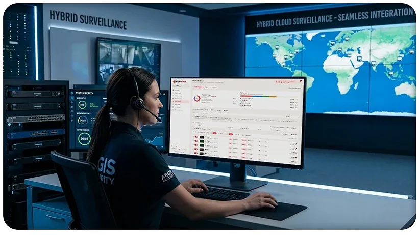 Cover illustration for the guide Hybrid Cloud Video Surveillance