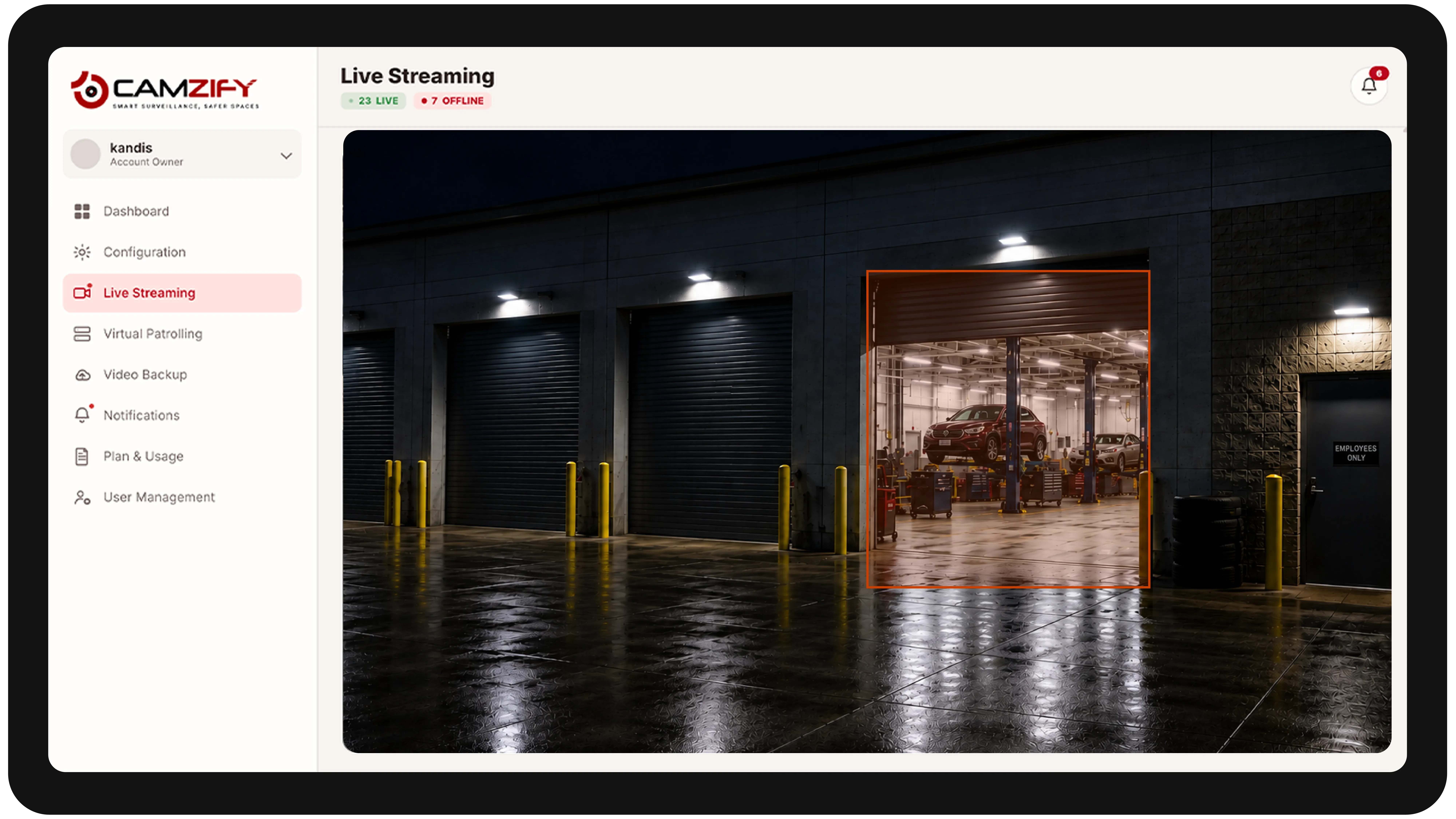 Live streaming from an automotive camera with people and vehicles outlined as they are tracked