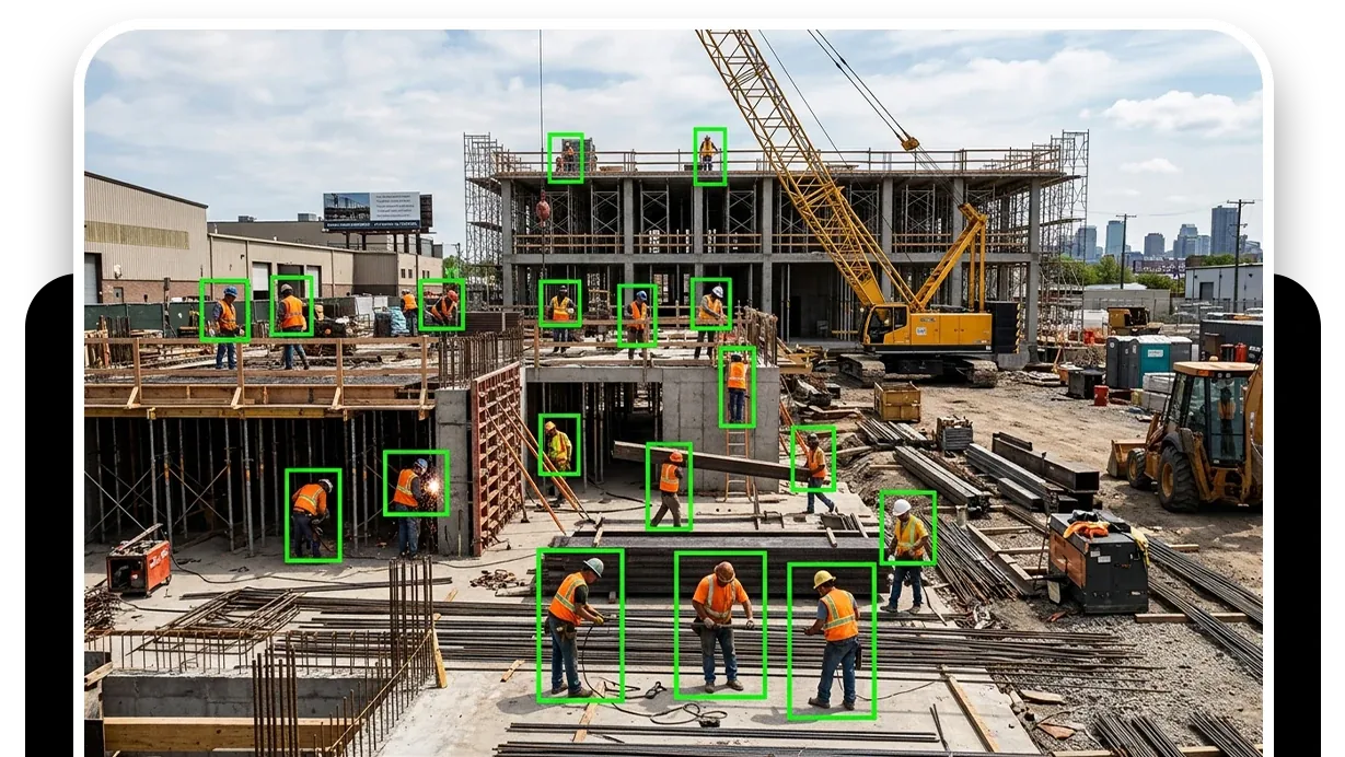 Workplace safety monitoring: illustration